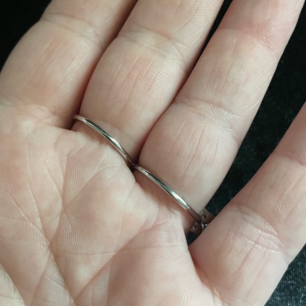 Heart Rhinestone Arrow Ring - Silver - image 3